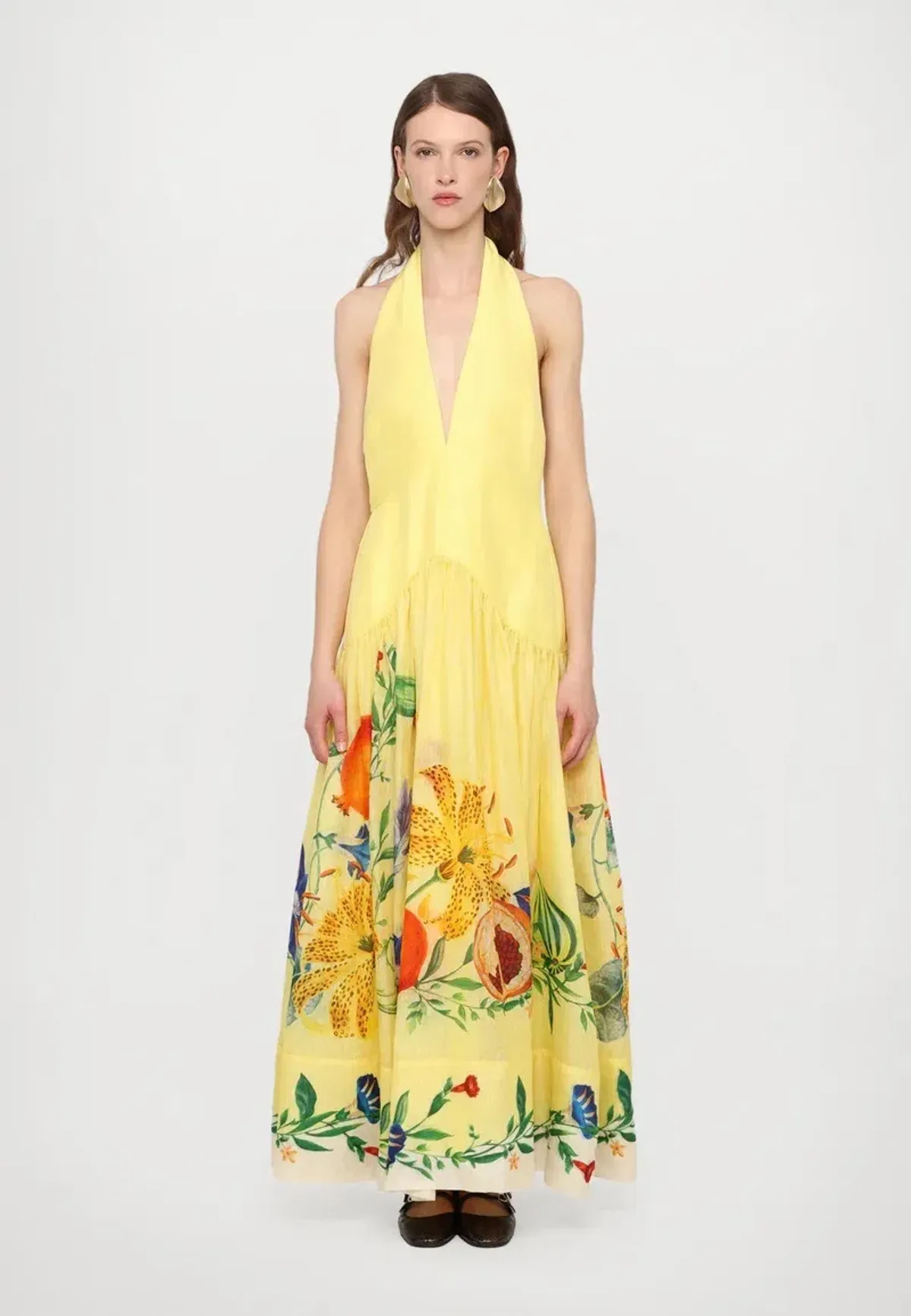 Alemais Dahlia Halter Maxi Gown Yellow Size AU 10 - Image 14