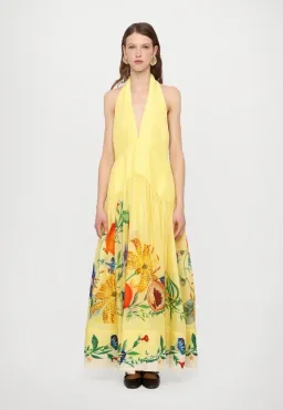Alemais Dahlia Halter Maxi Gown Yellow Size AU 10 for rent on The Volte - image 14