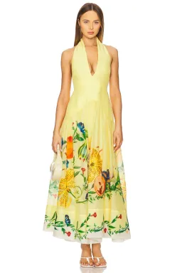 Alemais Dahlia Halter Maxi Gown Yellow Size AU 10 for rent on The Volte - image 16
