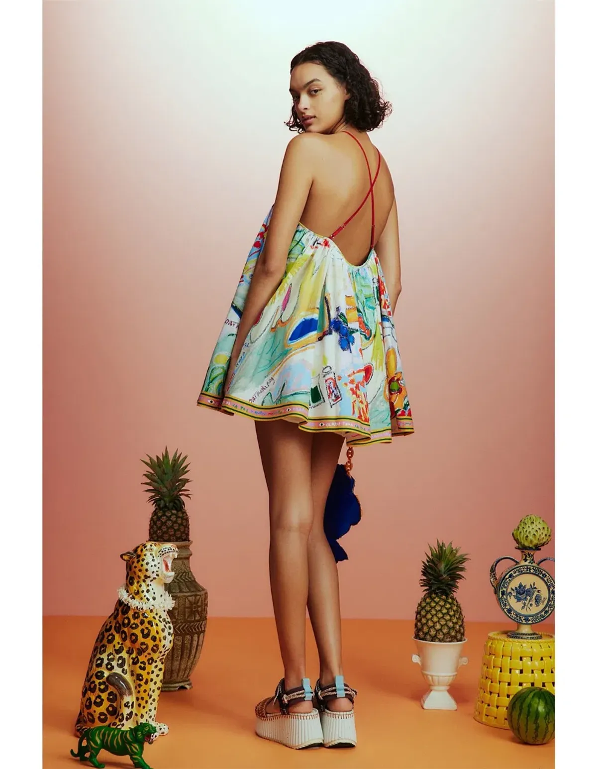 ALEMAIS La Charrasca Halter Mini Dress Multi Size 10 AU - Image 15