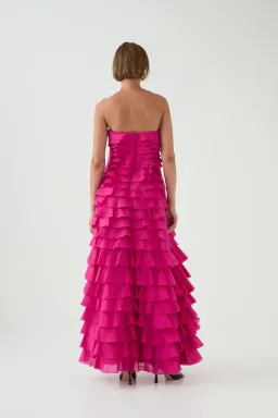 Aje / Fleur Pleated Gown / Magenta / Size 12 for rent on The Volte - image 5