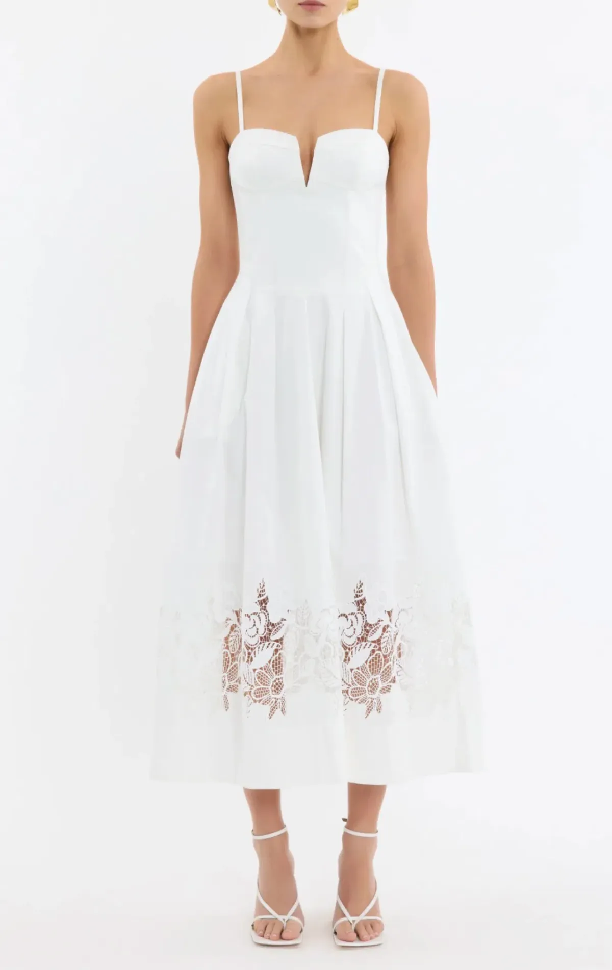 Rebecca Vallance Montreux Midi Dress White Size 12 - Image 1