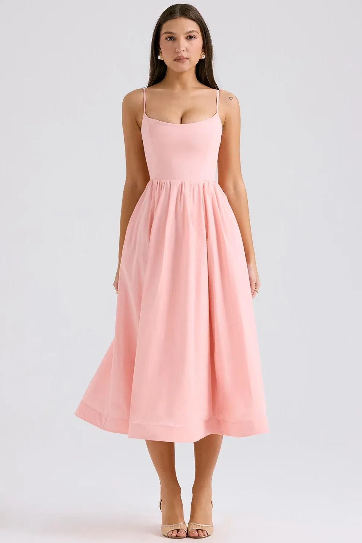 House of CB Lolita scoop-neck cotton-blend midi dress Size M - Image 1