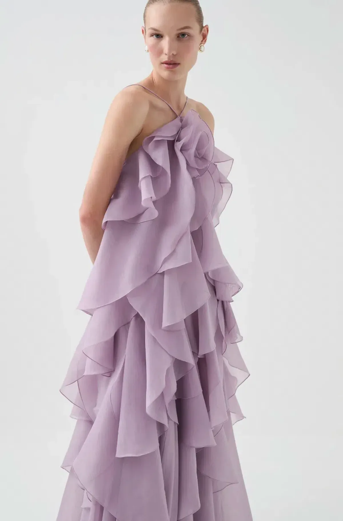 Aje Pandorea Layered Maxi Dress | Lilac Size 8 - Image 5