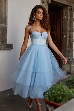 Alamour Jolie Corset Dress in Baby Blue Size S for rent on The Volte - image 4