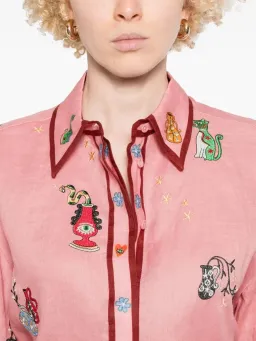 ALEMAIS Timmy Embroidered Shirt & Sarong Skirt Pink Size 10 AU for rent on The Volte - image 14