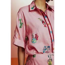 ALEMAIS Timmy Embroidered Shirt & Sarong Skirt Pink Size 10 AU for rent on The Volte - image 20