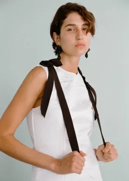 Lovaan Lena Dress Recycled Poly Taffeta White Size 8 for rent on The Volte - image 2