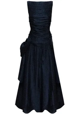 Lovaan Ophelia Dress Silk/Linen Royal Dot Size 8 for rent on The Volte - image 4