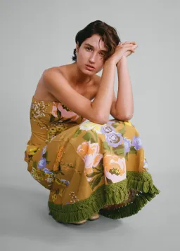 Lovaan Philippa Dress Linen Meadow Size 10 for rent on The Volte - image 3