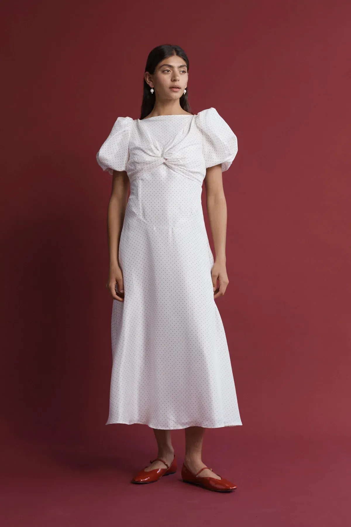 Lovaan Tallulah Dress Red and White Spot Size 10 - Image 1