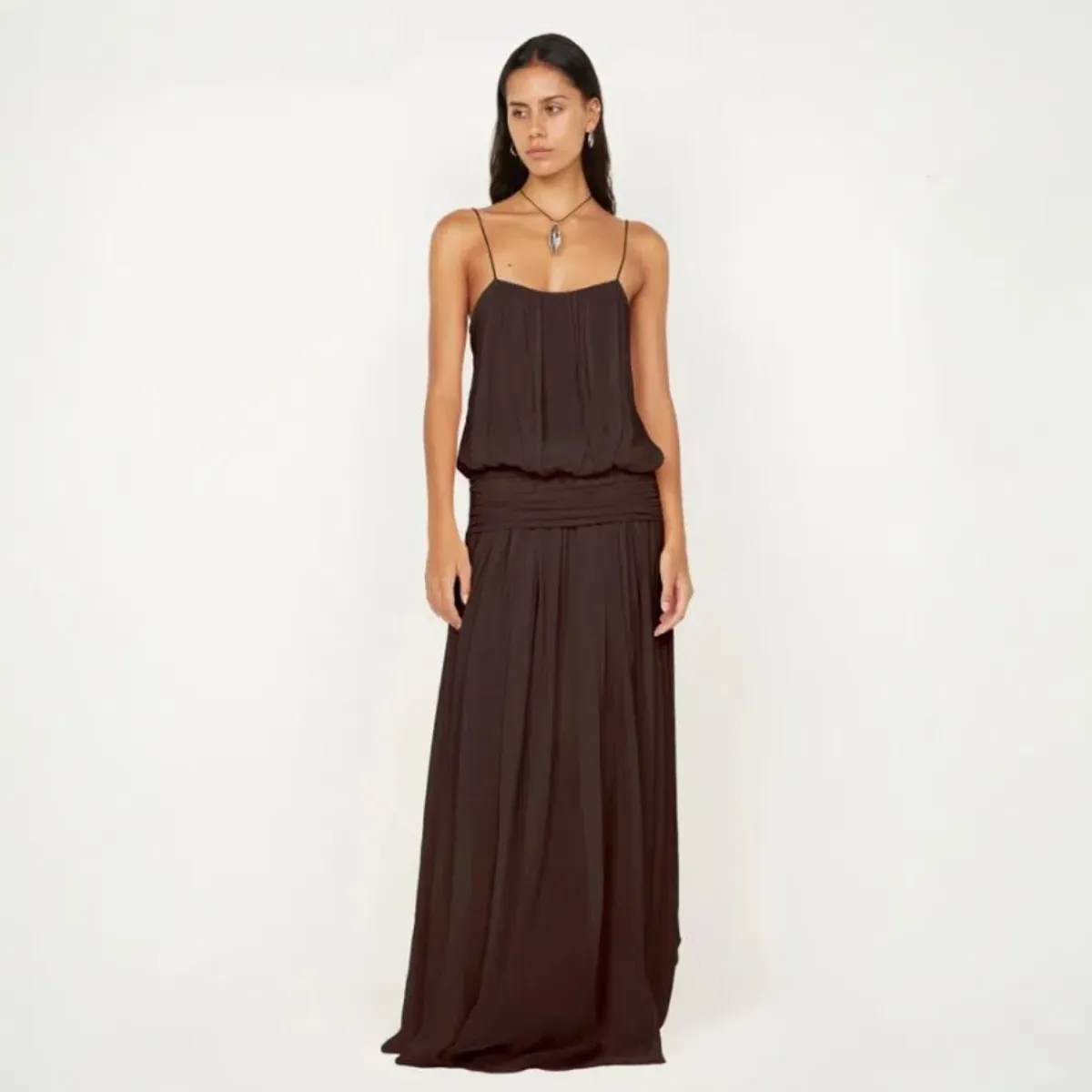 Bec & Bridge Camille Blouson Dress in Dark Chocolate Size 8 - Image 2