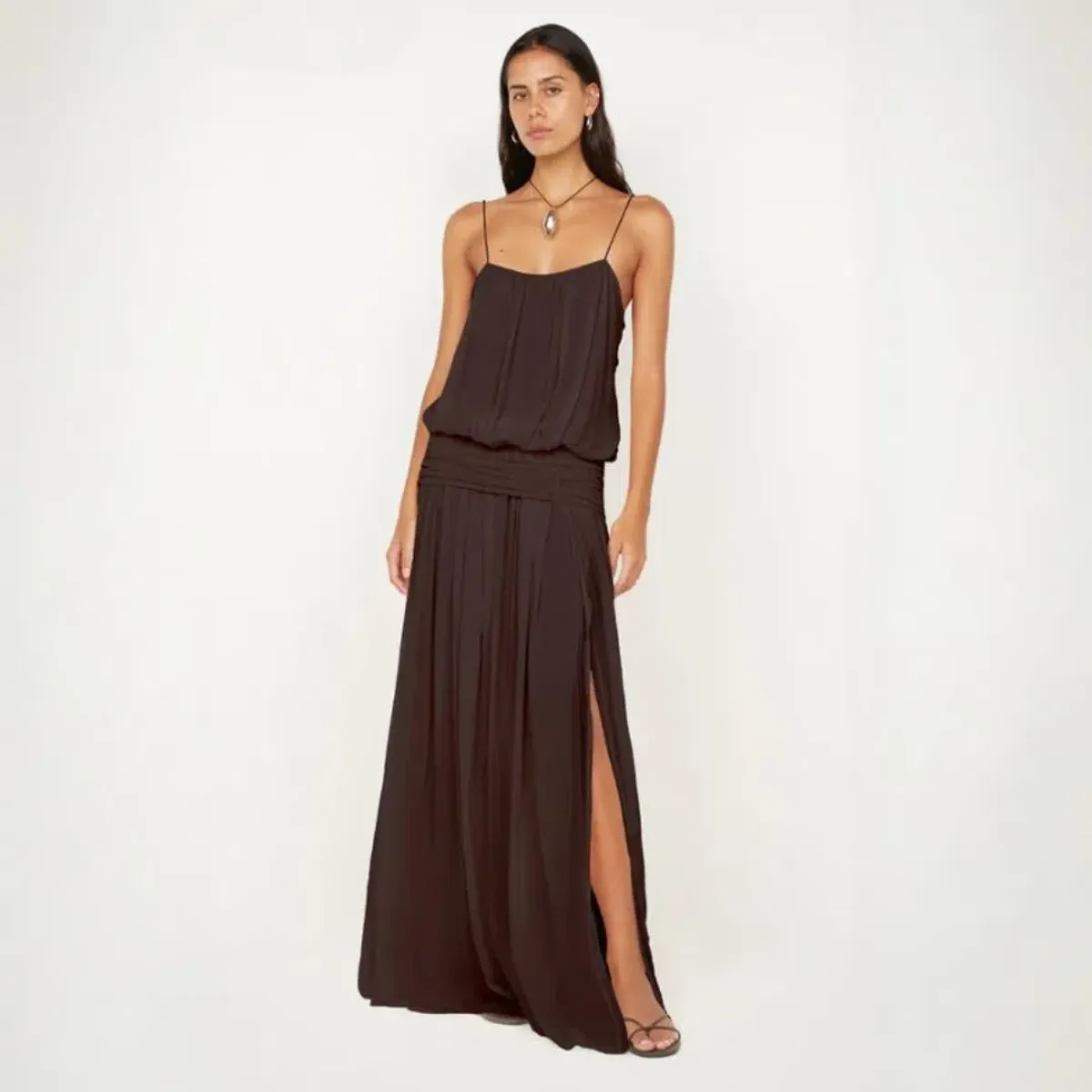 Bec & Bridge Camille Blouson Dress in Dark Chocolate Size 8 - Image 1