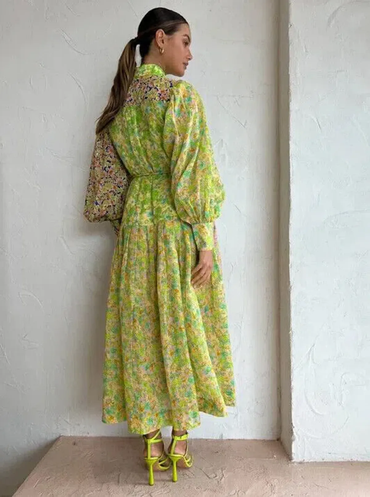 Alemais Daisy Patchwork Long Sleeve Shirt Dress Size XL AU 14/US 10 - Image 3