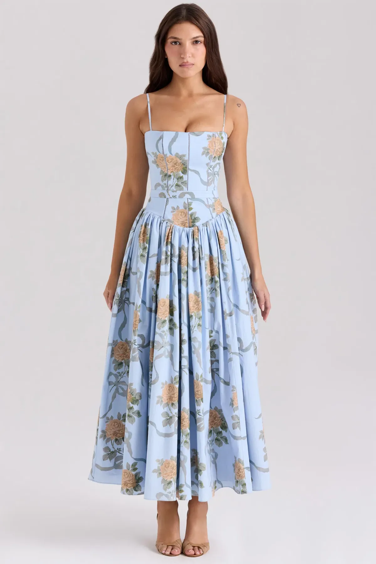 House of CB Ysabella Maxi Dress in Blue Floral Size M/AU 10 - Image 1
