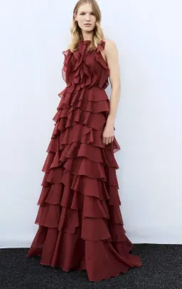 Aje Cleo Gown in Rust Sz 8 for rent on The Volte - image 2