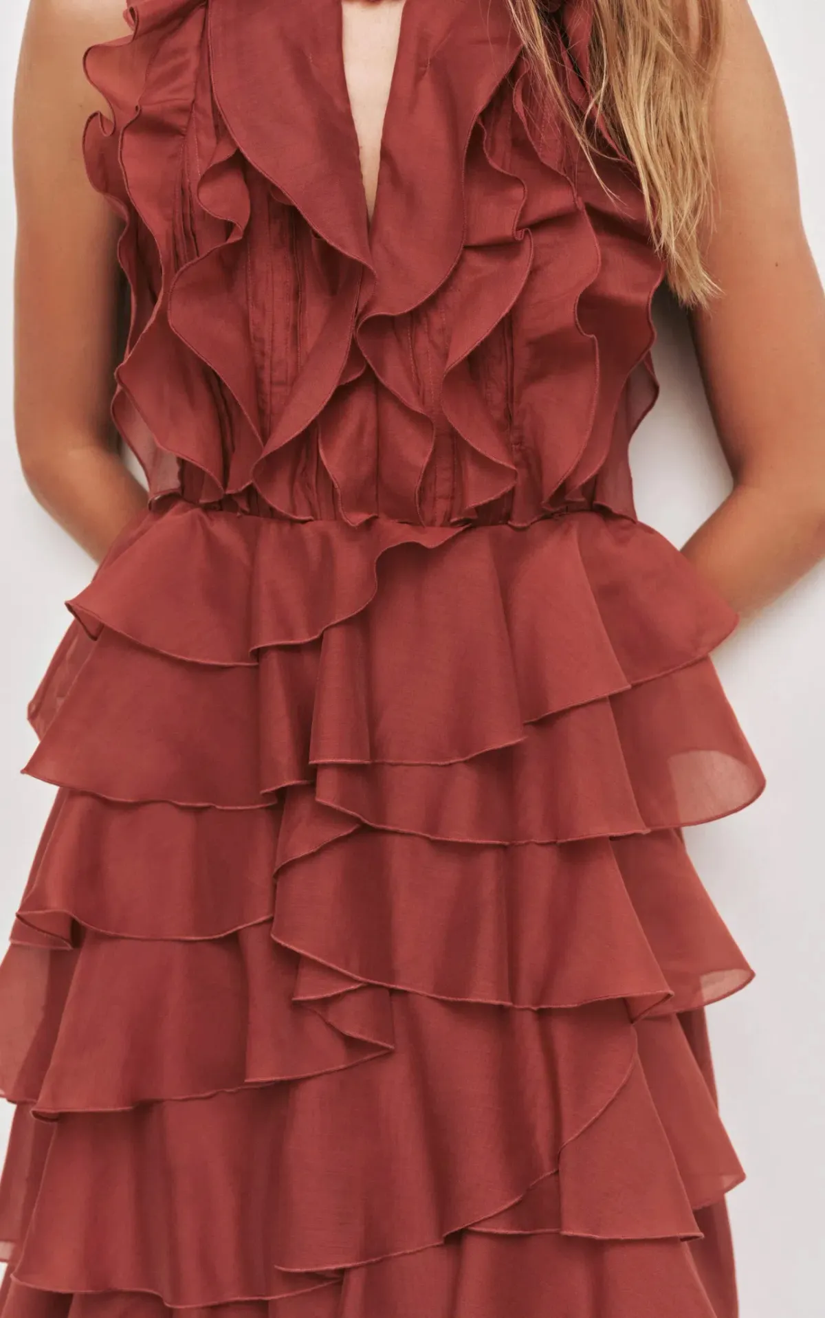 Aje Cleo Gown in Rust Sz 8 - Image 4