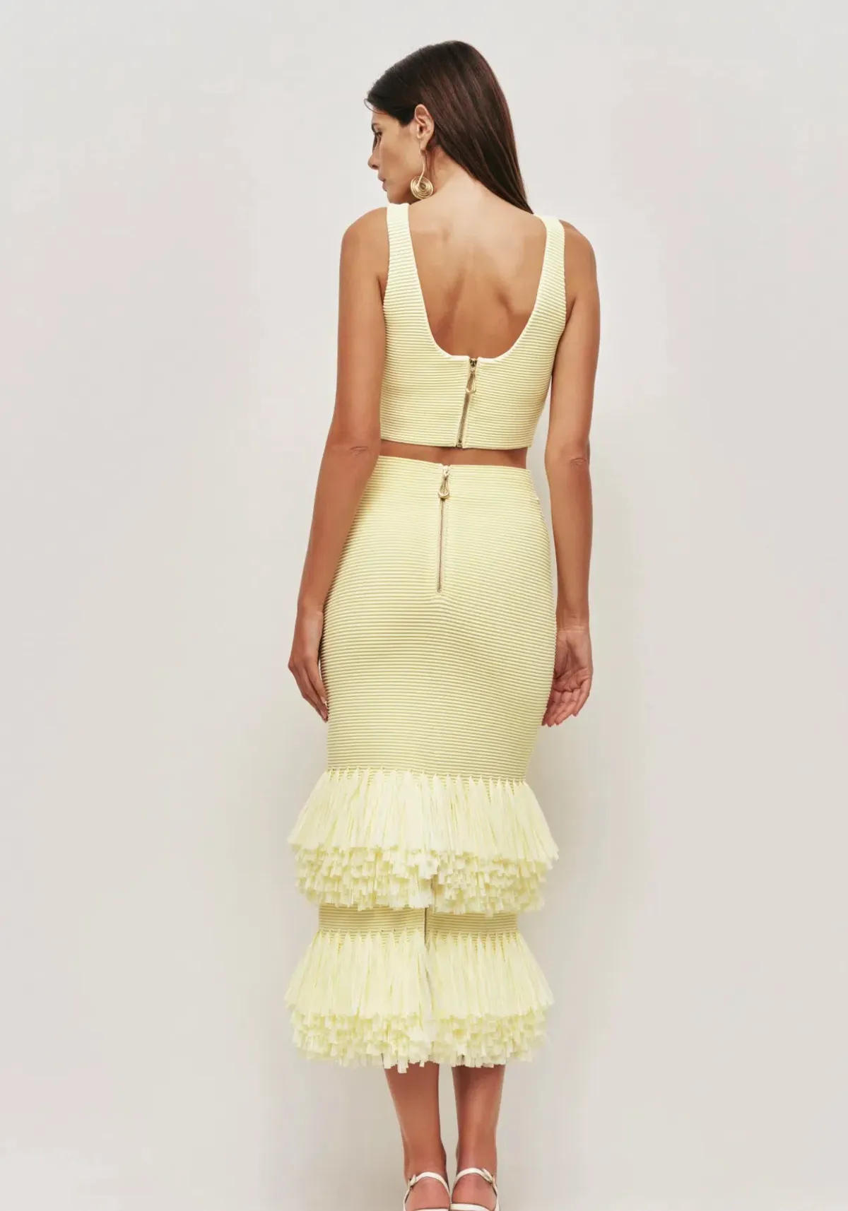 Aje Agave Knit Top/Agave Knit Raffia Skirt Set Sz 8 - Image 4