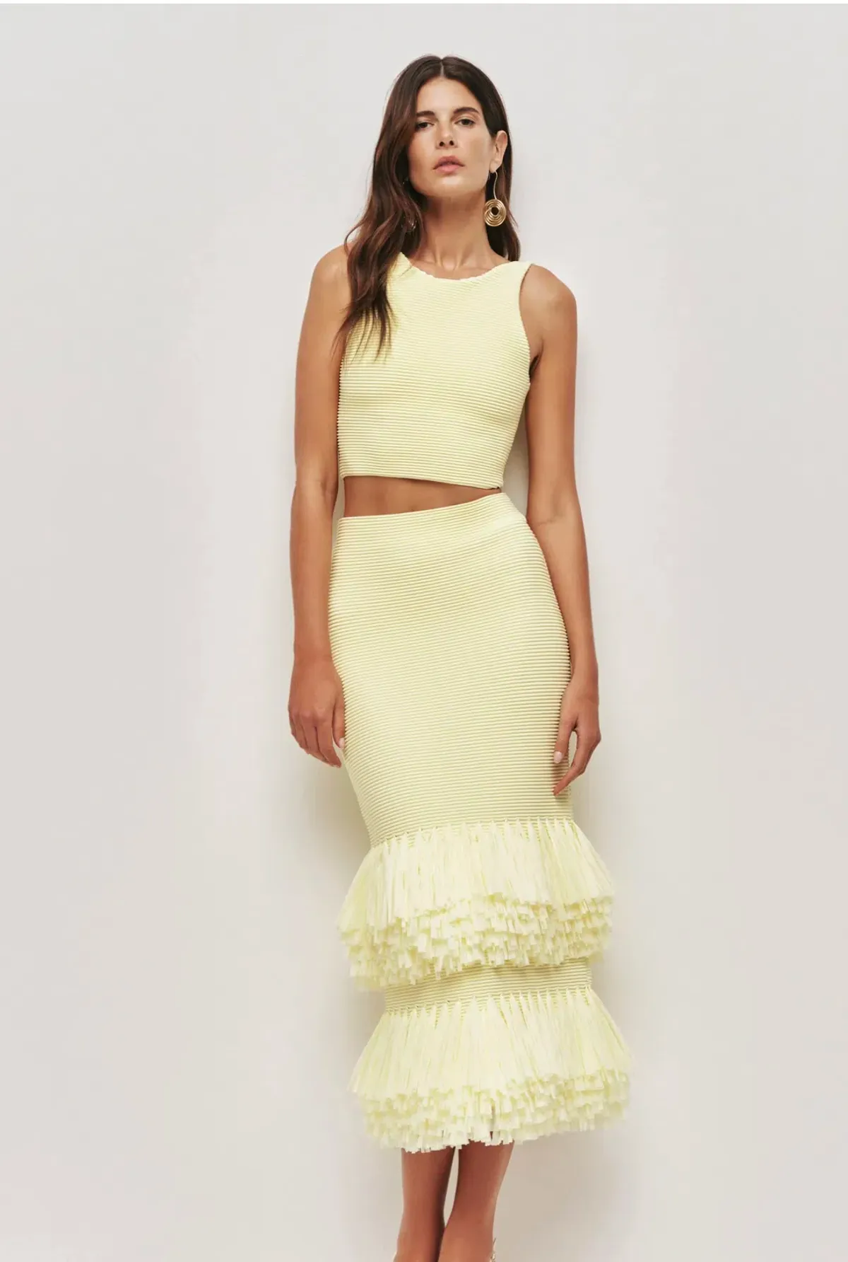 Aje Agave Knit Top/Agave Knit Raffia Skirt Set Sz 8 - Image 1
