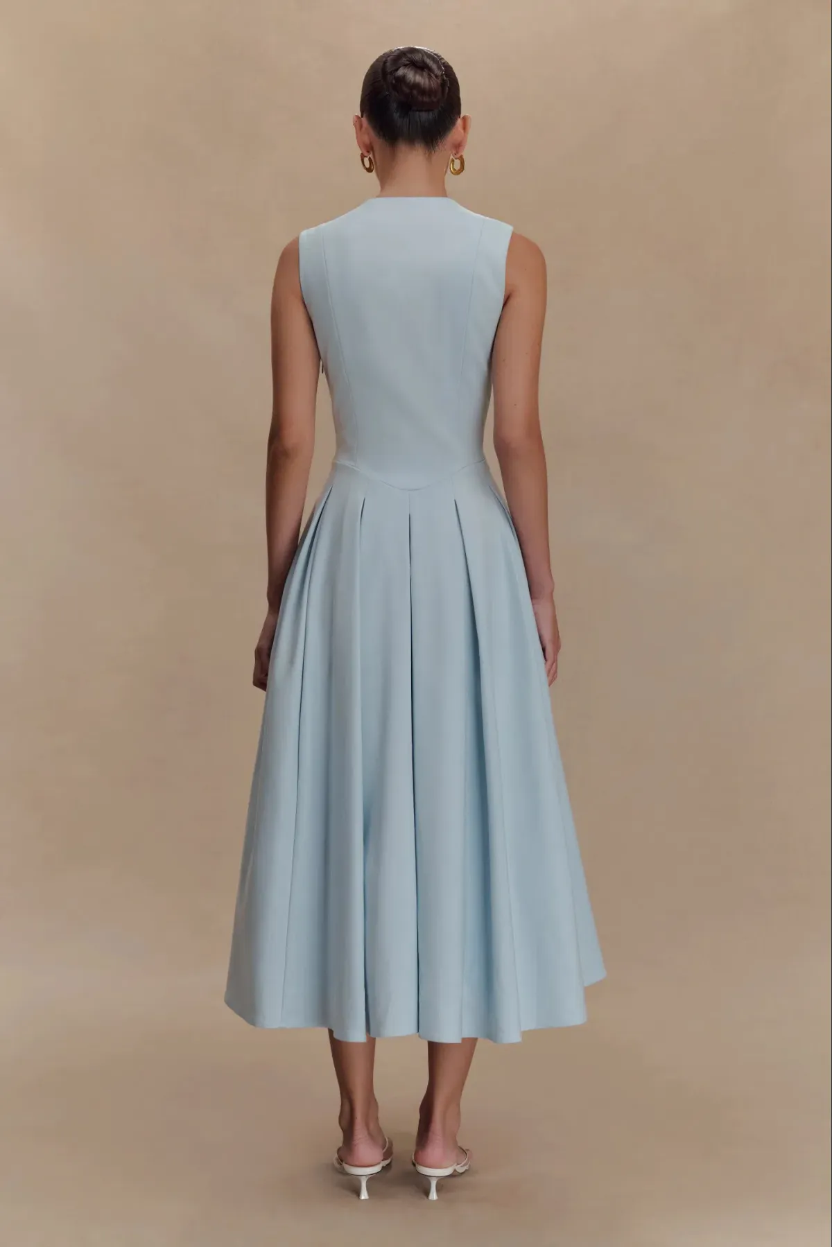 Meshki Keely Cotton Sleeveless Midi Dress - Sky Blue - Image 2
