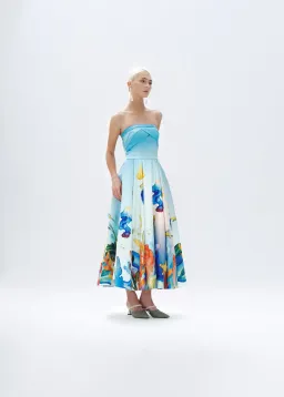 Justin Tong Aquarelle Midi Dress Multi Size 14 for rent on The Volte - image 4