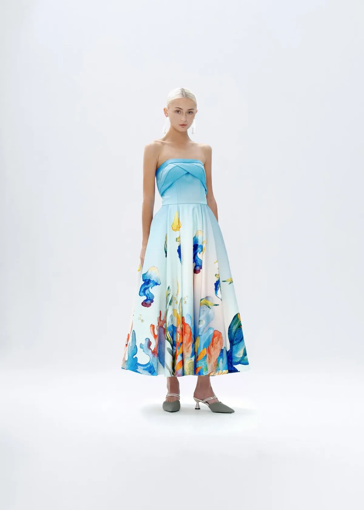 Justin Tong Aquarelle Midi Dress Multi Size 14 - Image 5