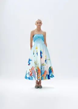 Justin Tong Aquarelle Midi Dress Multi Size 14 for rent on The Volte - image 2