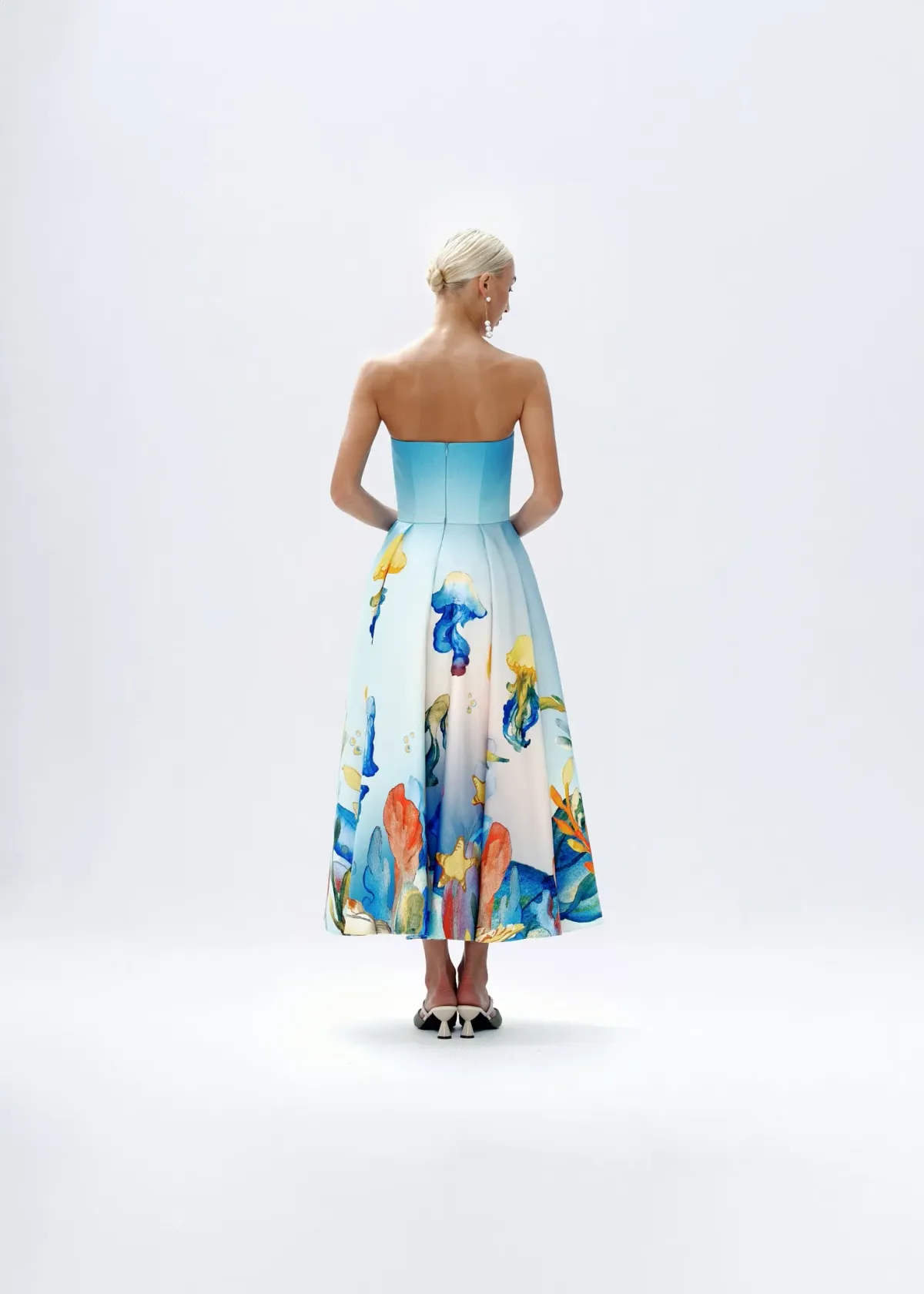 Justin Tong Aquarelle Midi Dress Multi Size 14 - Image 7