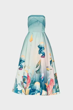 Justin Tong Aquarelle Midi Dress Multi Size 14 for rent on The Volte - image 1