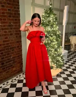 Elliatt Laurel Gown Red Size 10 for rent on The Volte - image 1