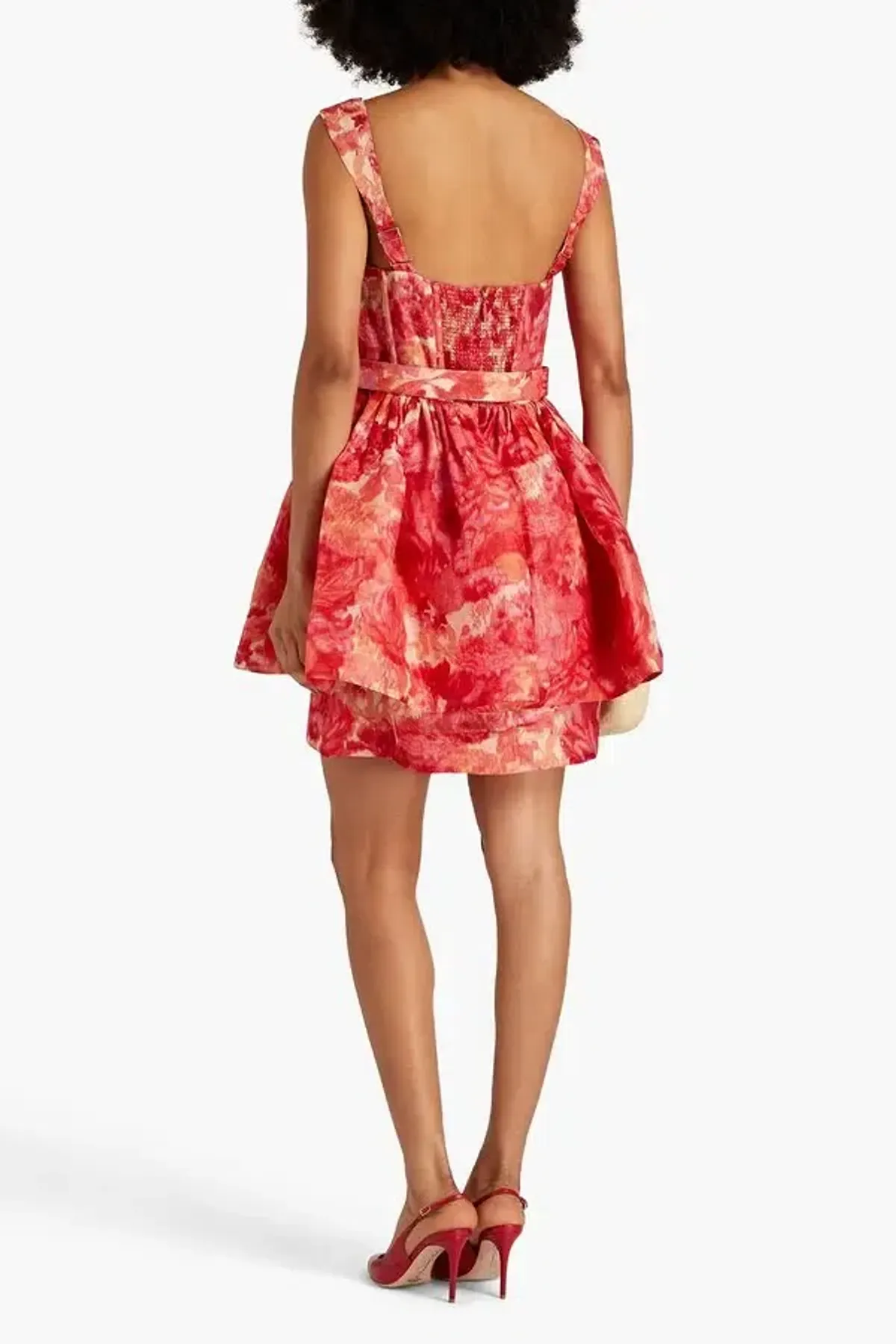 Zimmermann High Tide Mini Dress in Pink Ikat Floral Size 1 / AU 10 - Image 2