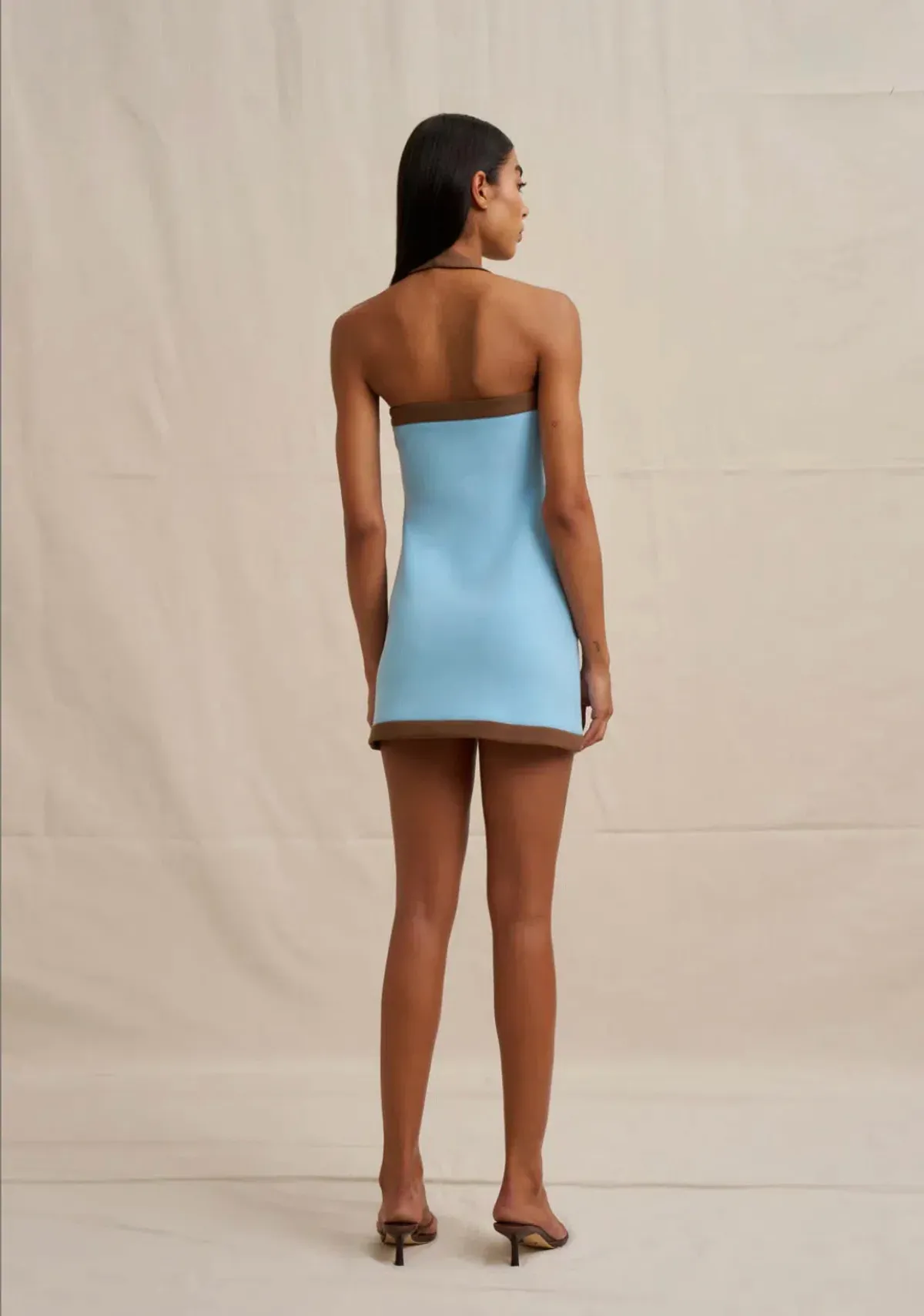 By Johnny Colette Mini Dress Blue/Brown Size 8 - Image 2