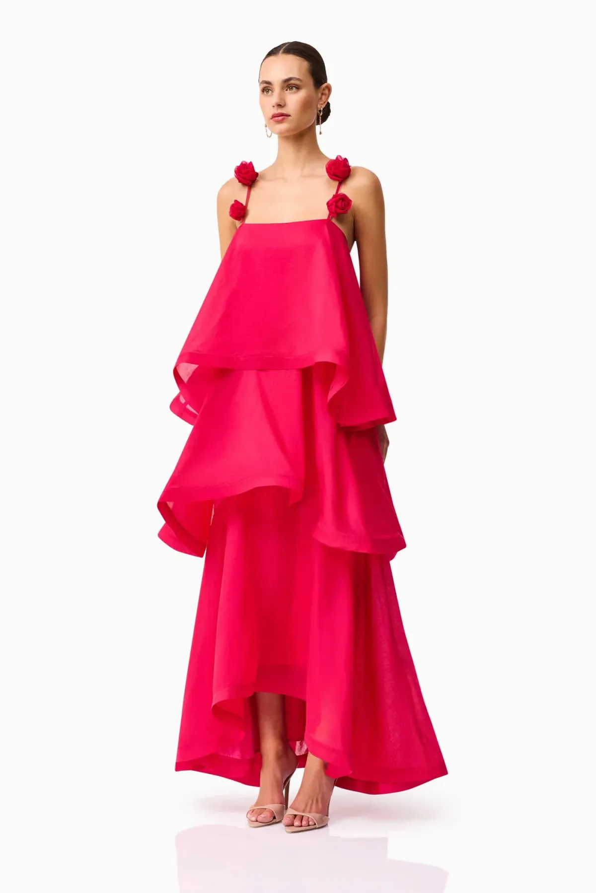 Elliatt Thalia Tiered Gown in Pink Size M/ 10 - Image 2