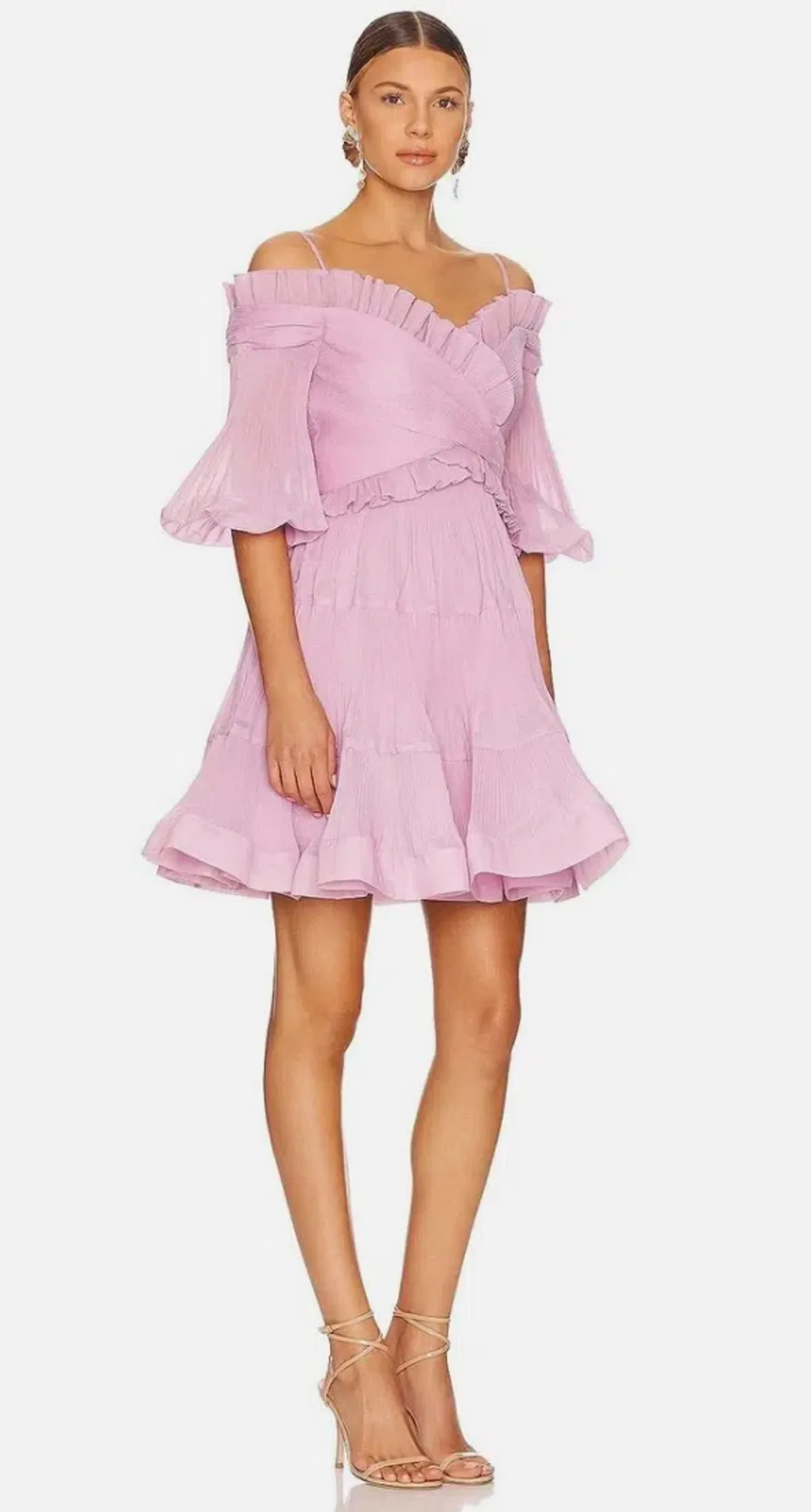 ZIMMERMAN Pleated off shoulder mini in lilac - Image 2