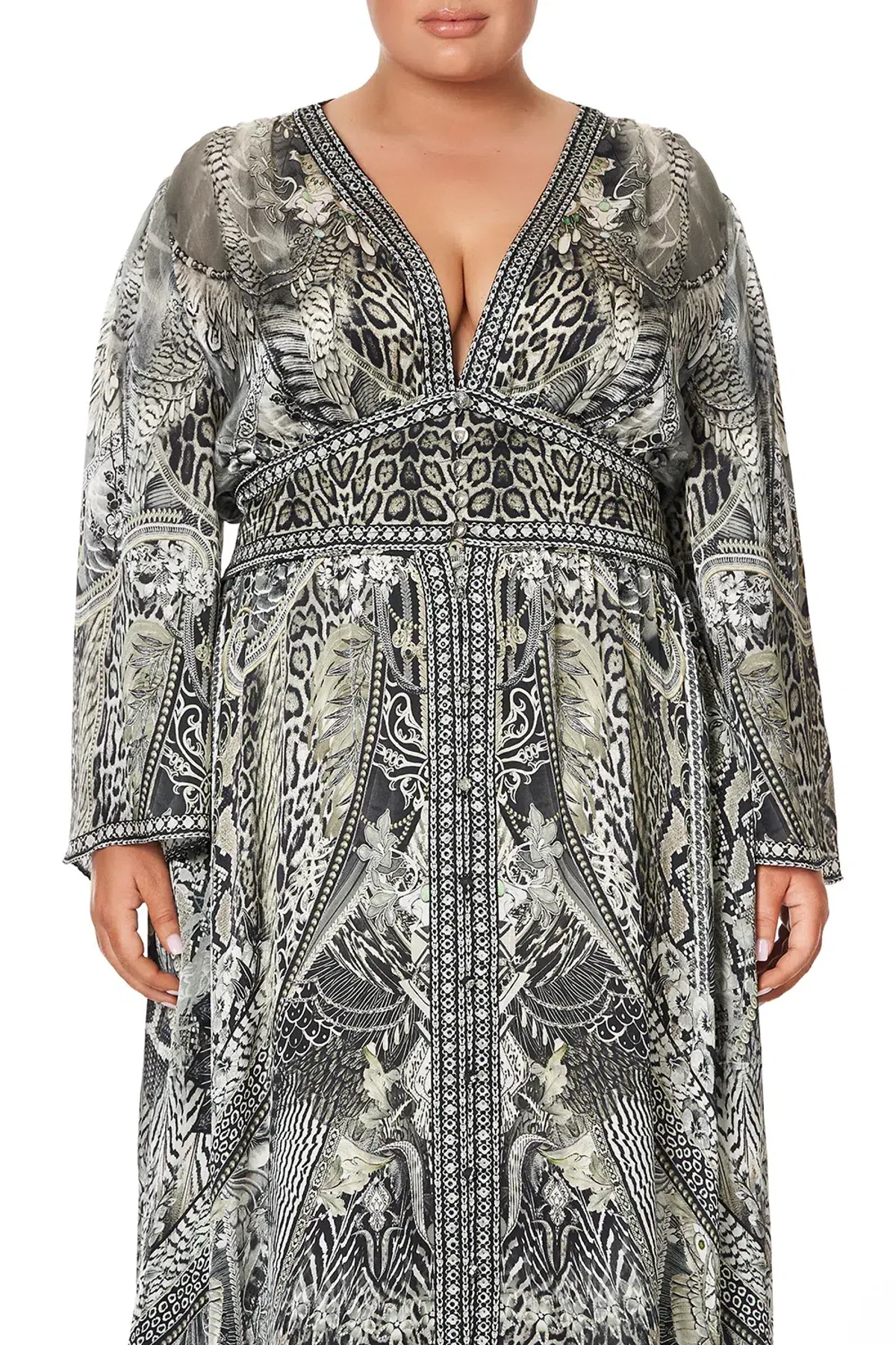 Camilla Kimono Sleeve Dress With Shirring Detail One Tribe size 3XL - Image 6