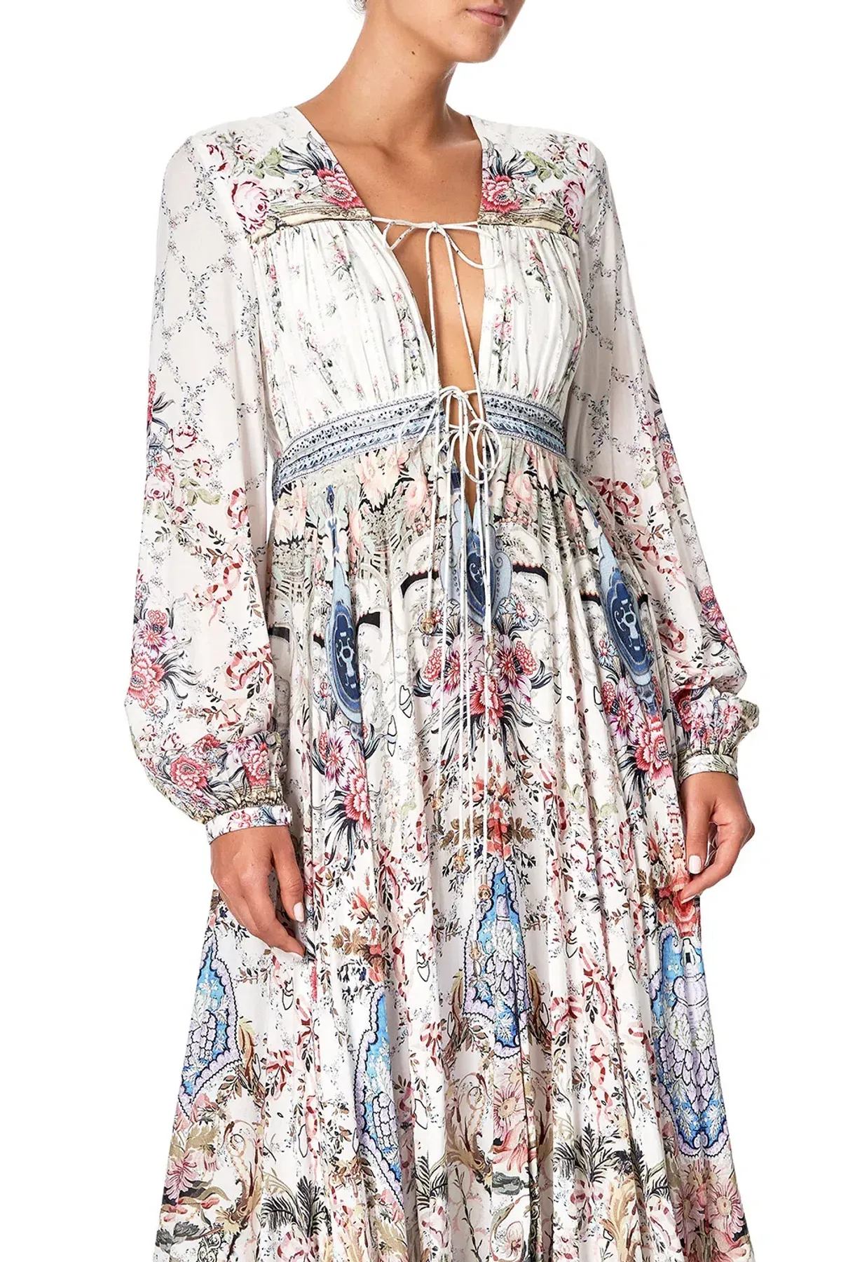 Camilla Peasant Dress With Tie Front Southern Belle size XXL - Image 9