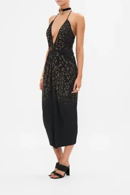 Camilla V Neck Gathered Jersey Dress Mosaic Muse size XXL for rent on The Volte - image 4