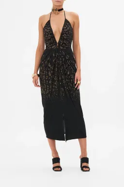 Camilla V Neck Gathered Jersey Dress Mosaic Muse size XXL for rent on The Volte - image 1
