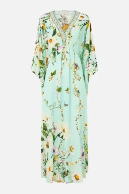 Camilla Gathered Waist Kaftan Floral Freefall size OS for rent on The Volte - image 3