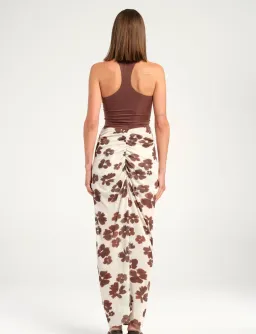 Benni Piper Maxi Dress in Coco Blossom Brown AU 8  for rent on The Volte - image 2