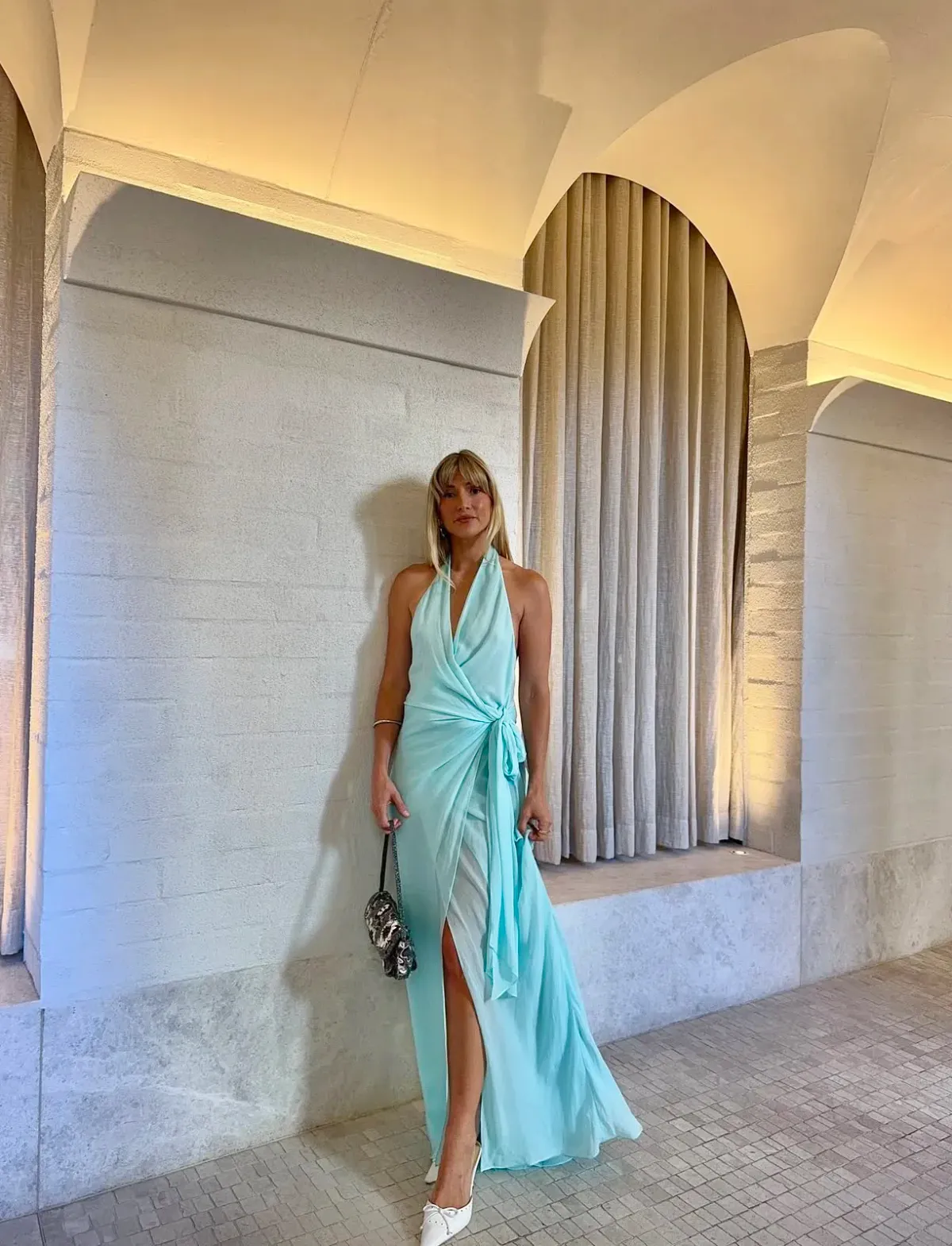 Bec & Bridge Soneva Wrap Maxi Arctic Blue Size 6  - Image 1
