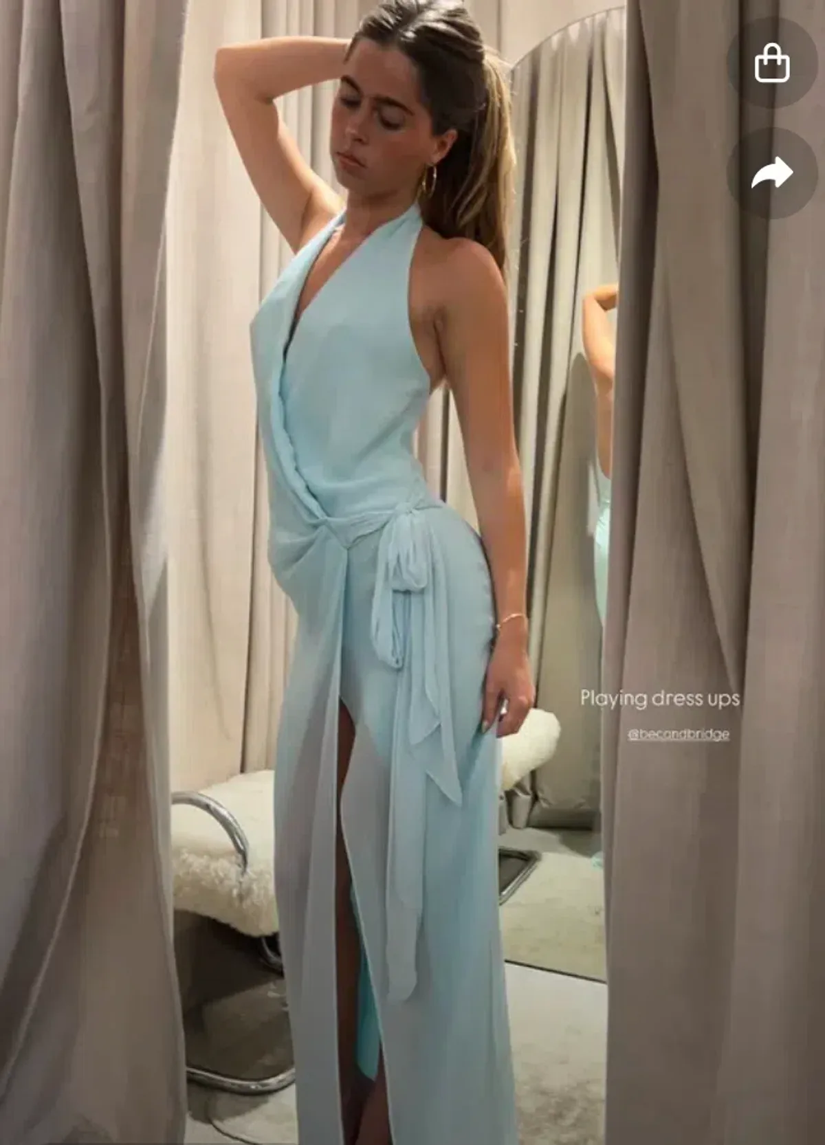 Bec & Bridge Soneva Wrap Maxi Arctic Blue Size 6  - Image 3