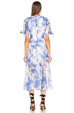 Alice Mccall Only Everything blue and white silk midi dress Size 6 for rent on The Volte - image 3