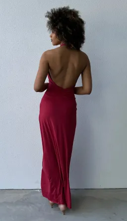 SUSIE PLUNGE MAXI DRESS | CHERRY for rent on The Volte - image 2