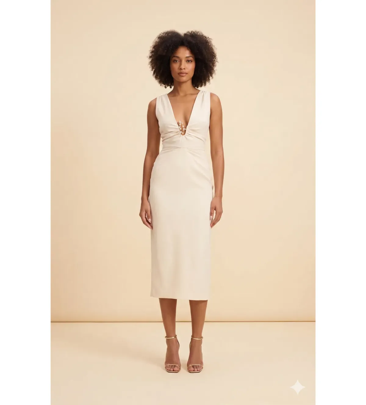 Rachel Gilbert  Martina Midi Dress in Cream Size 3/ AU 12 - Image 1