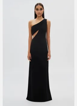 MISHA Collection Demi Dry Cut Out Solstice Hardware Maxi Dress in Black Size S / 8 AU for rent on The Volte - image 1