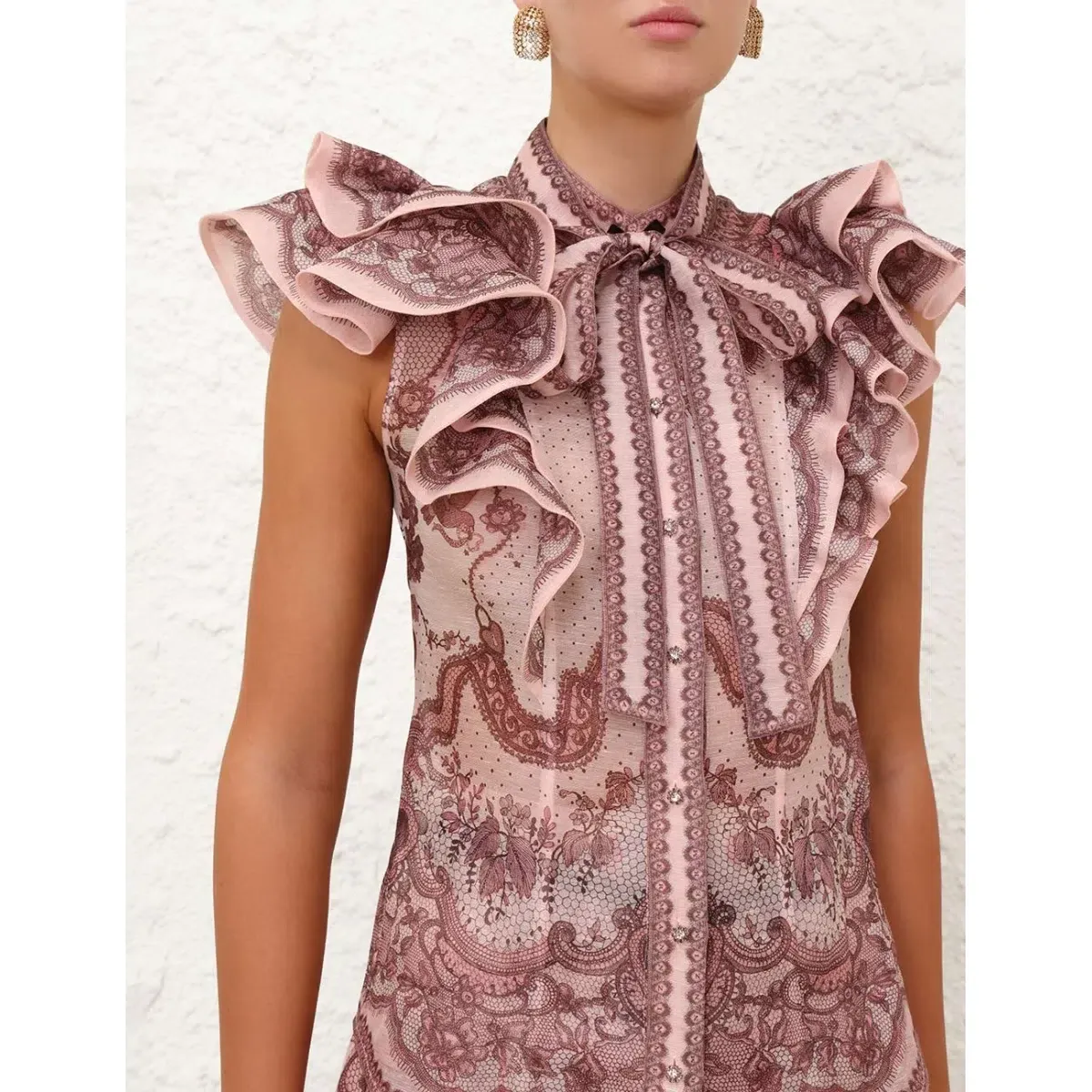 Zimmermann Crush Frilled blouse and midi skirt size 2 - Image 4