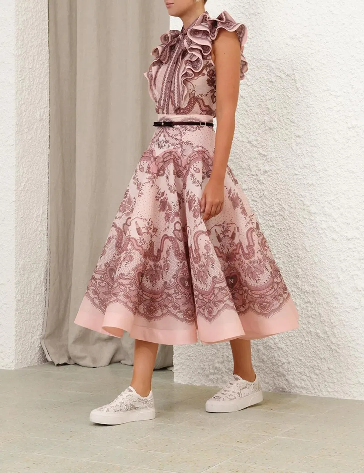 Zimmermann Crush Frilled blouse and midi skirt size 2 - Image 2