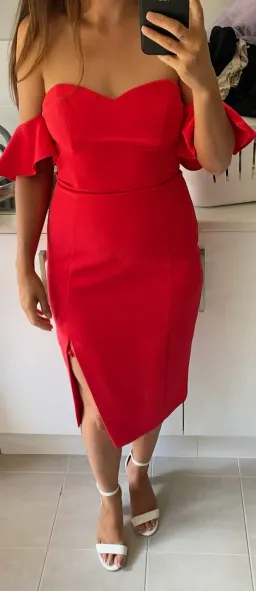 Forever New - Red Off Shoulder Dress for rent on The Volte - image 2