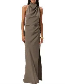 MISHA Constantina Satin Gown in Iron Grey, Size M / 10 for rent on The Volte - image 3
